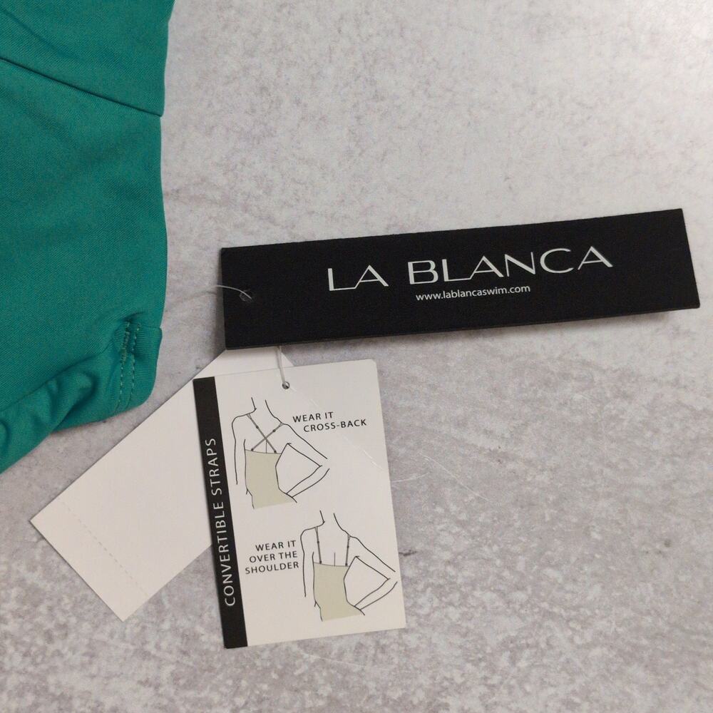 La Blanca Emerald Green Island Goddess Underwire Twist Front Bra Top Size 14 New - Picture 11 of 11